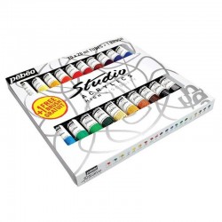Set 20 culori acrilice Studio Pebeo + 1 pensula cadou